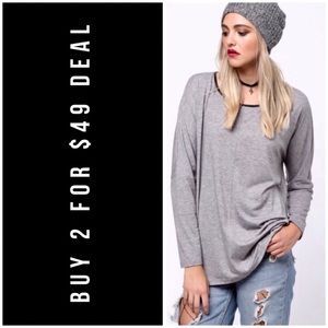 LAST3️⃣//HEATHER GRAY KEYHOLE TOP